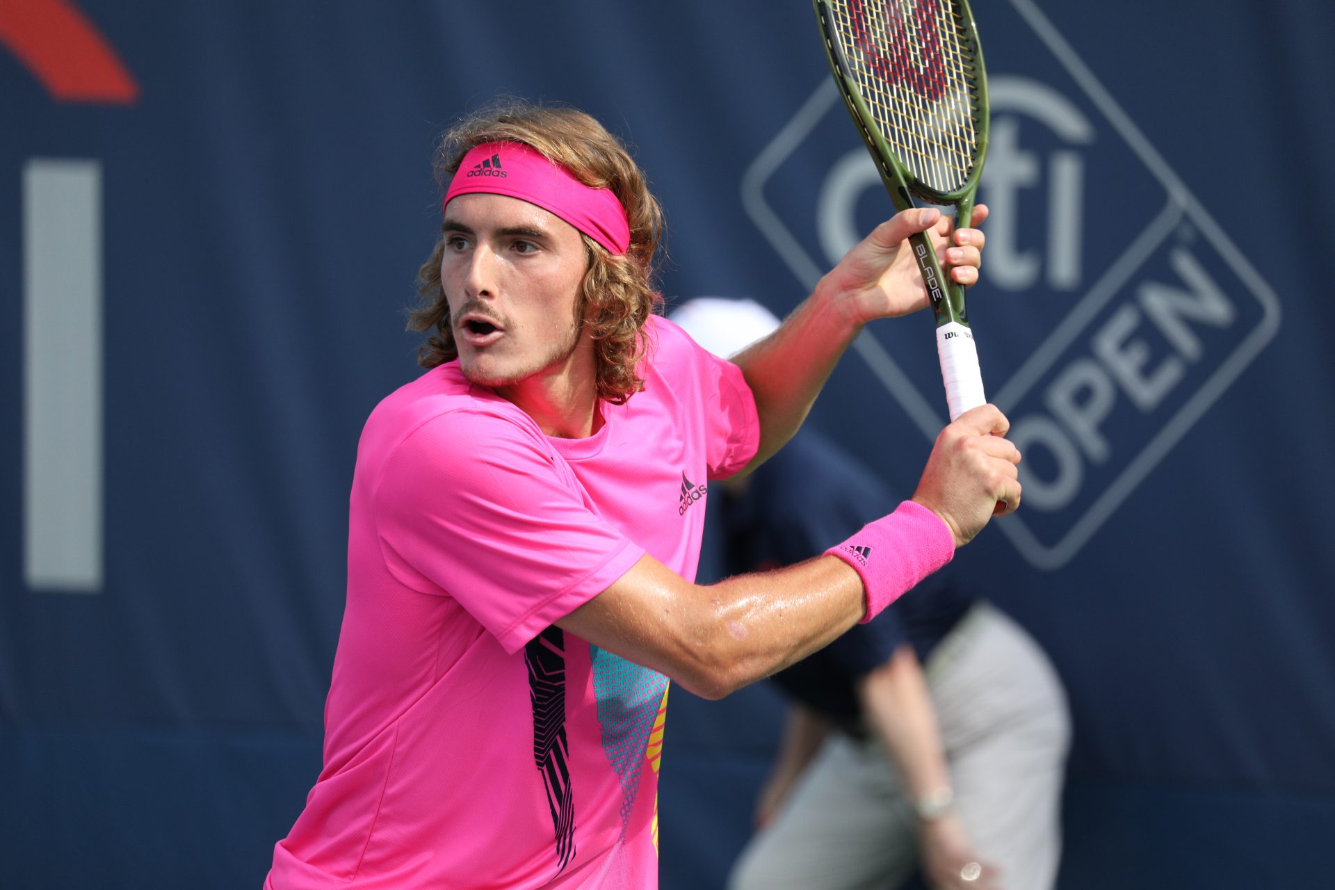 Tsitsipas in action